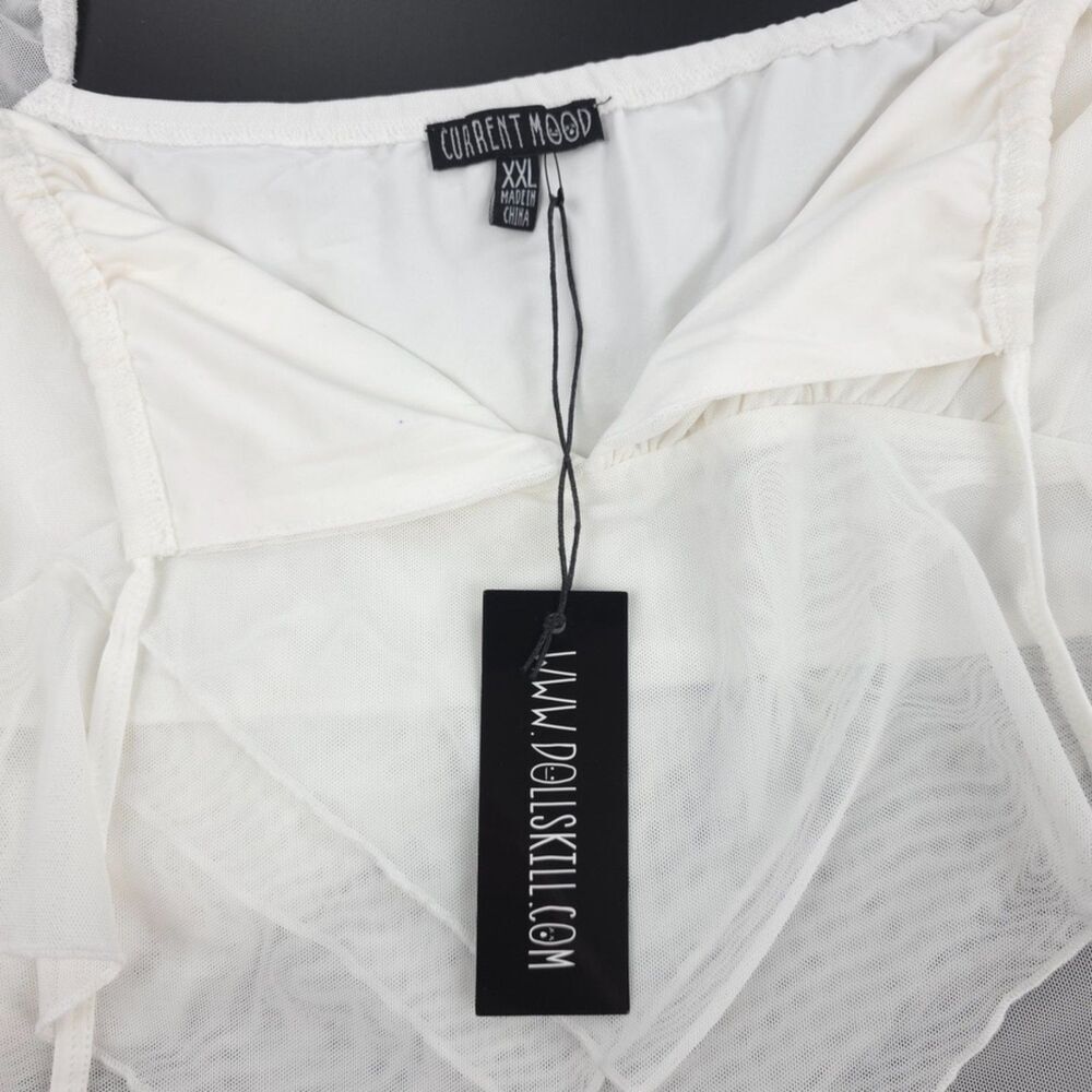 NEW Dolls Kill Current Mood Wild Attraction Mesh Top 90s Coquette Angelic y2k 2X - Picture 2 of 11